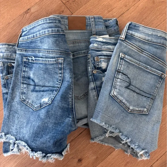 3 Pairs Of Jean Shorts American Eagle / Aero - Picture 6 of 7